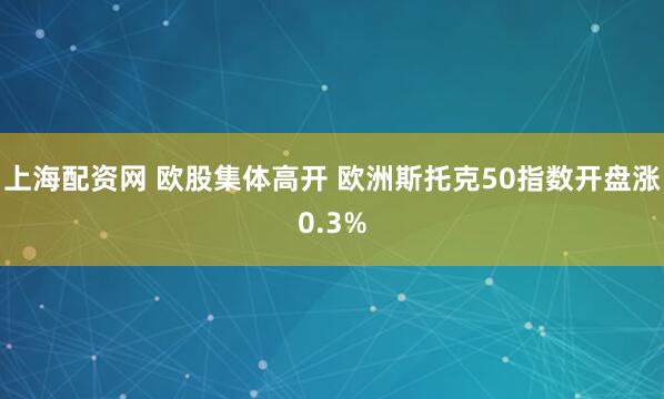 上海配资网 欧股集体高开 欧洲斯托克50指数开盘涨0.3%